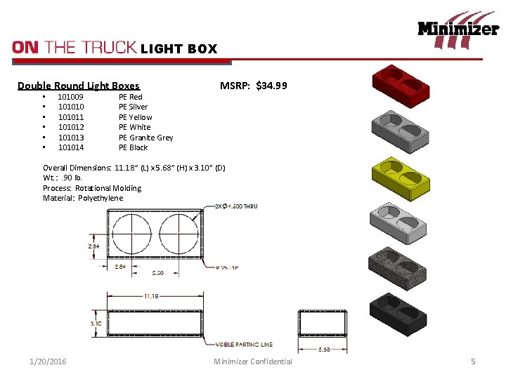 LIGHT BOX Double Round Light Boxes • • • 101009 10101011 101012 101013 101014