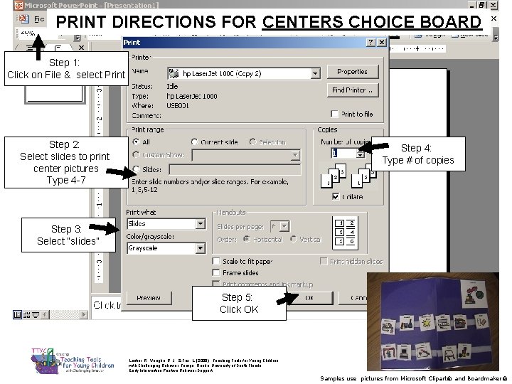 PRINT DIRECTIONS FOR CENTERS CHOICE BOARD Step 1: Click on File & select Print