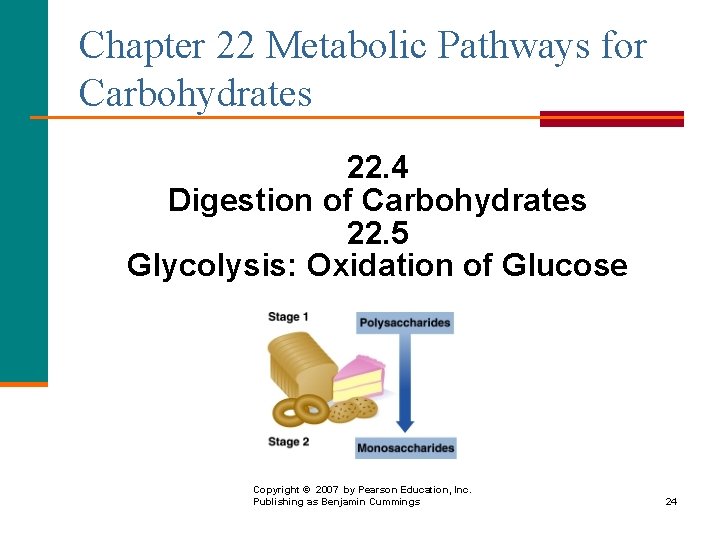 Chapter 22 Metabolic Pathways for Carbohydrates 22. 4 Digestion of Carbohydrates 22. 5 Glycolysis: