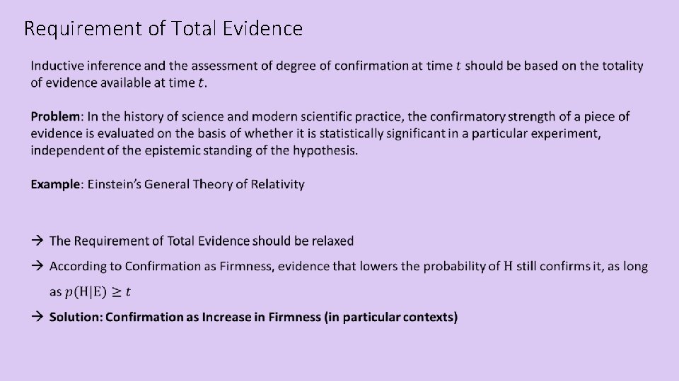 Requirement of Total Evidence 