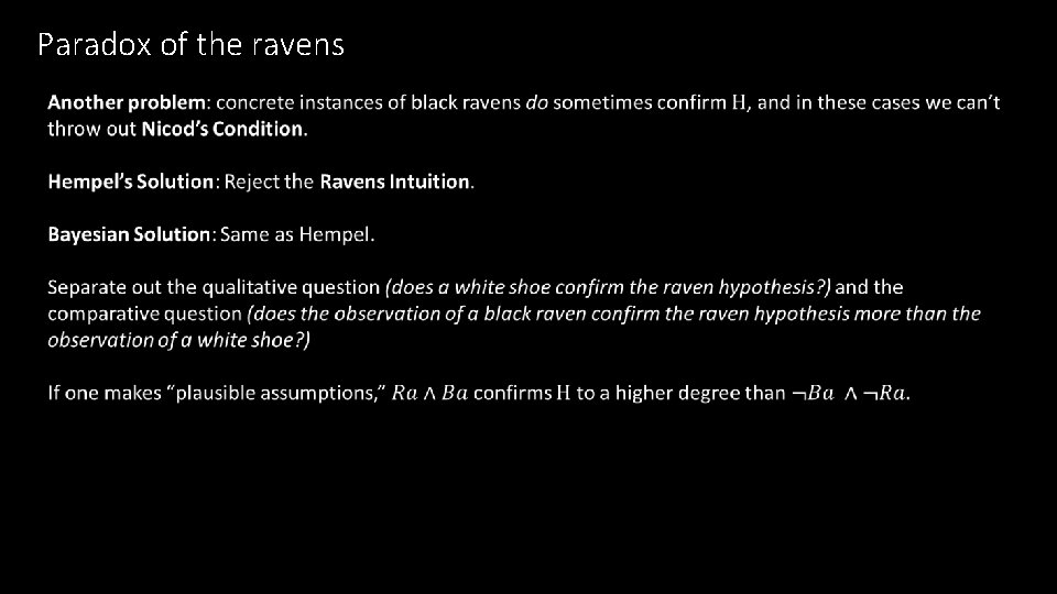 Paradox of the ravens 