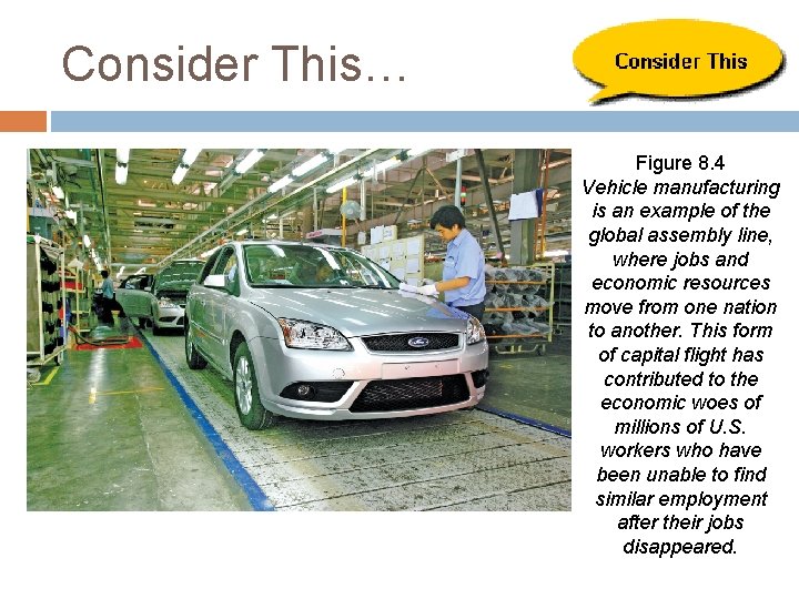 Consider This… Figure 8. 4 Vehicle manufacturing is an example of the global assembly