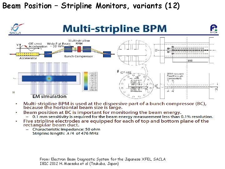 Beam Position – Stripline Monitors, variants (12) From: Electron Beam Diagnostic System for the