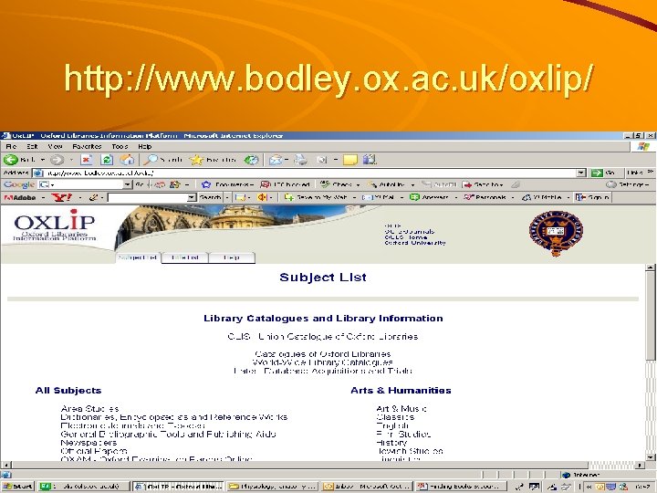 http: //www. bodley. ox. ac. uk/oxlip/ 