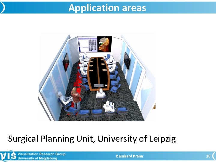 Application areas Surgical Planning Unit, University of Leipzig Bernhard Preim 18 