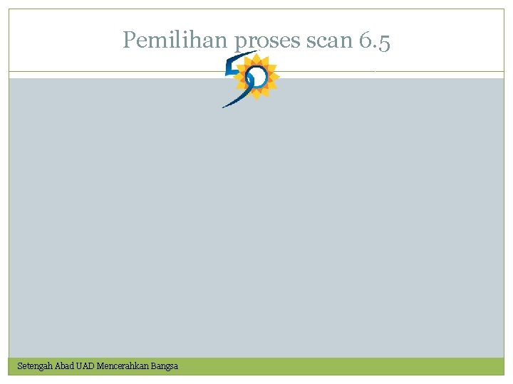 Pemilihan proses scan 6. 5 Setengah Abad UAD Mencerahkan Bangsa 