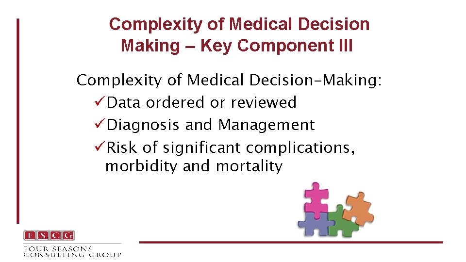 Complexity of Medical Decision Making – Key Component III Complexity of Medical Decision-Making: üData