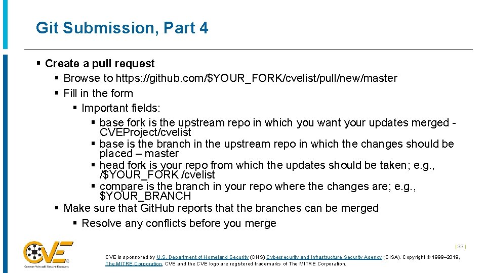 Git Submission, Part 4 § Create a pull request § Browse to https: //github.