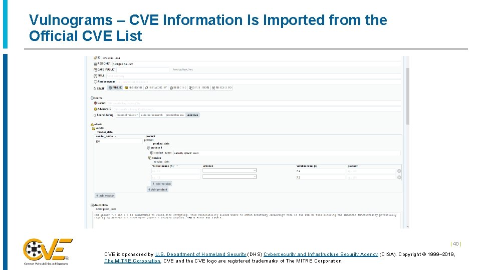 Vulnograms – CVE Information Is Imported from the Official CVE List | 40 |