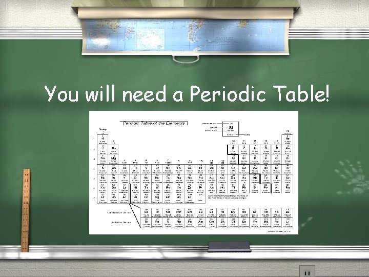 You will need a Periodic Table! 