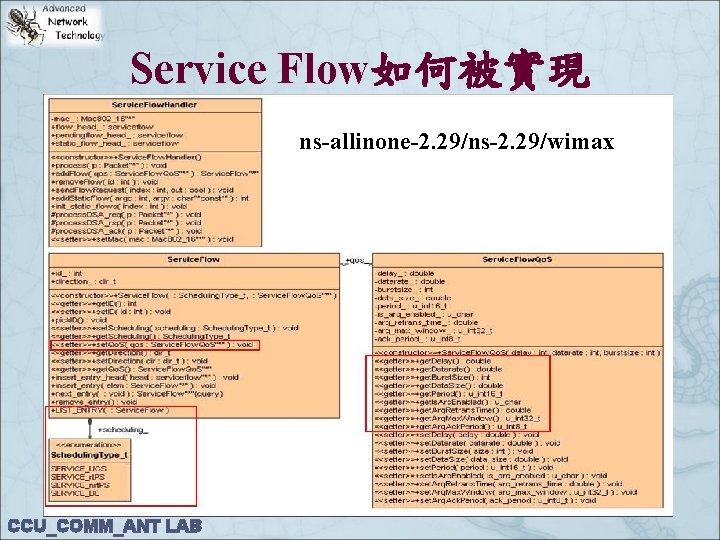 Service Flow如何被實現 ns-allinone-2. 29/ns-2. 29/wimax CCU_COMM_ANT LAB 