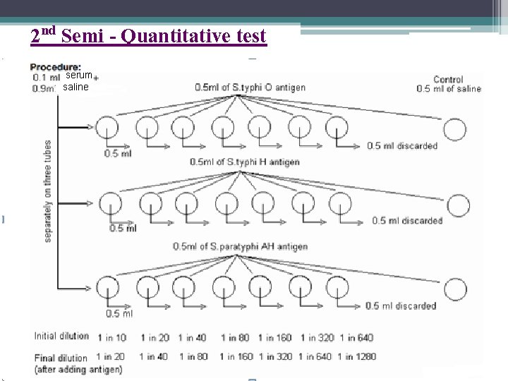 2 nd Semi - Quantitative test serum saline 
