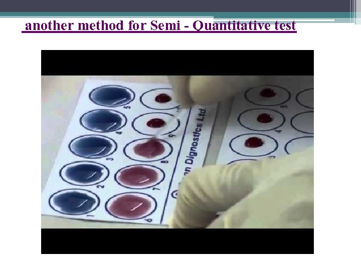 another method for Semi - Quantitative test 
