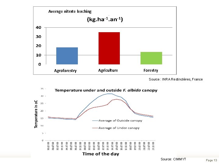 Average nitrate leaching Agroforestry Agriculture Forestry Source : INRA Restinclières, France Source: CIMMYT Page