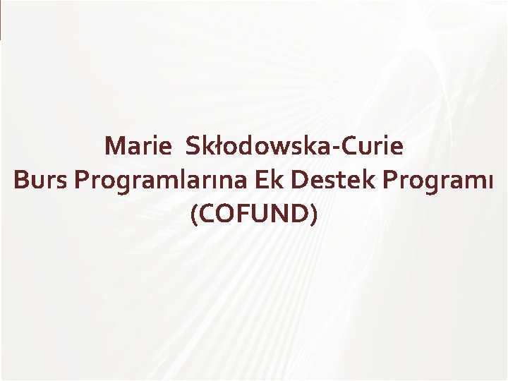 TÜBİTAK Marie Skłodowska-Curie Burs Programlarına Ek Destek Programı (COFUND) 