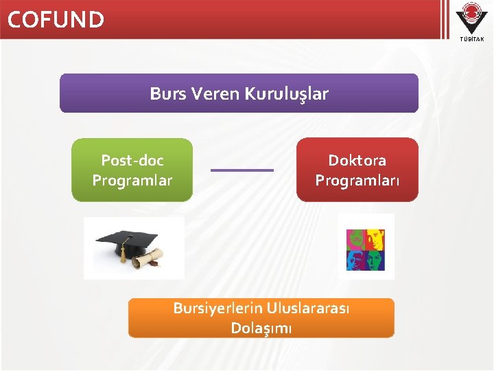 COFUND TÜBİTAK Burs Veren Kuruluşlar Post-doc Programlar Doktora Programları Bursiyerlerin Uluslararası Dolaşımı 