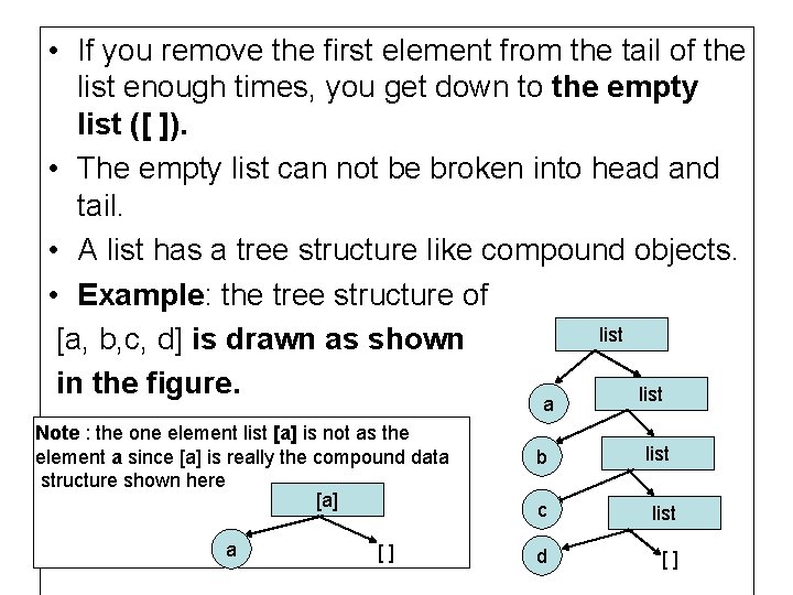  • If you remove the first element from the tail of the list