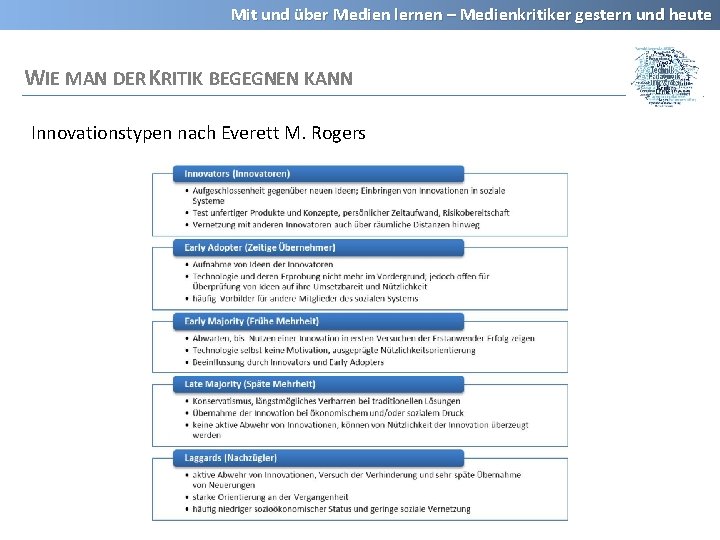 Mit und über Medien lernen – Medienkritiker gestern und heute WIE MAN DER KRITIK