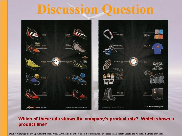 Discussion Question Which of these ads shows the company’s product mix? Which shows a