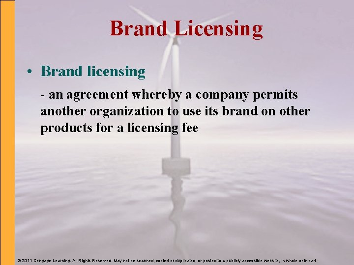 Brand Licensing • Brand licensing - an agreement whereby a company permits another organization