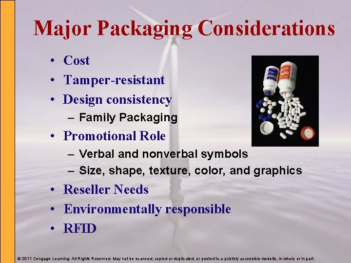 Major Packaging Considerations • Cost • Tamper-resistant • Design consistency – Family Packaging •