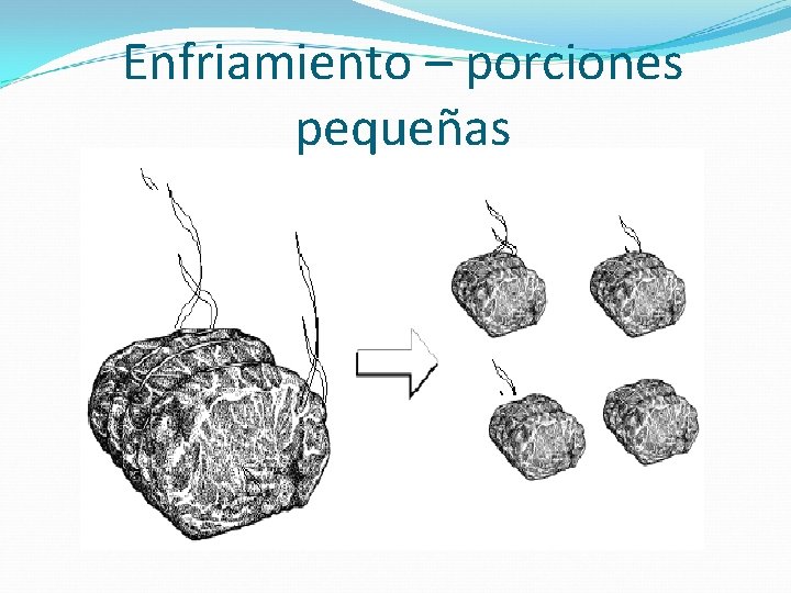 Enfriamiento – porciones pequeñas 