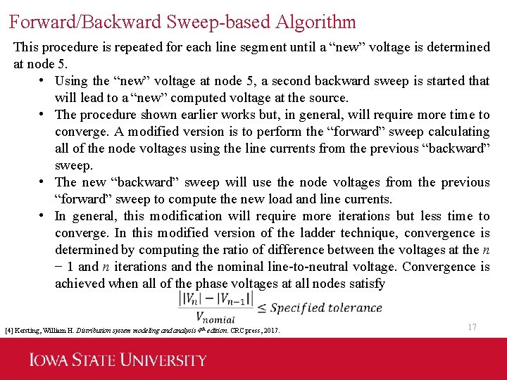 Forward/Backward Sweep-based Algorithm This procedure is repeated for each line segment until a “new”