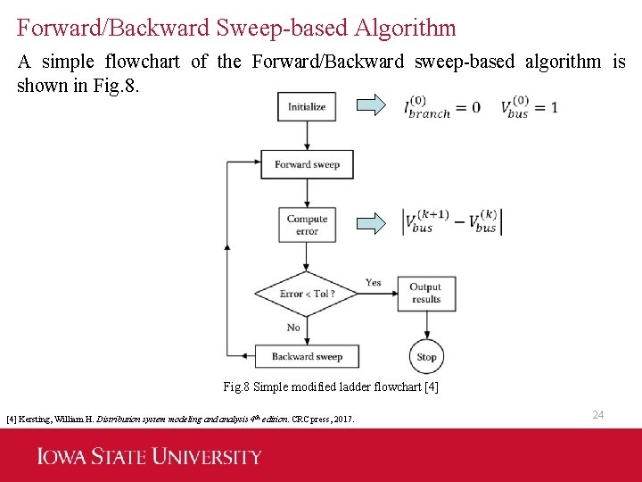 Forward/Backward Sweep-based Algorithm A simple flowchart of the Forward/Backward sweep-based algorithm is shown in