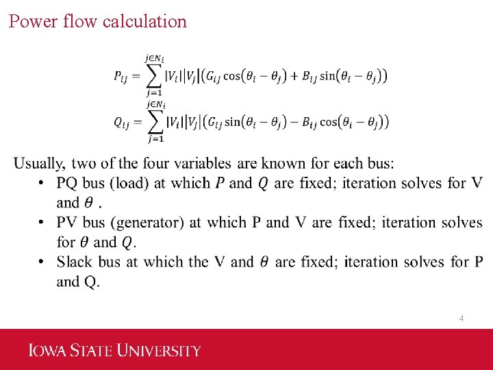 Power flow calculation 4 