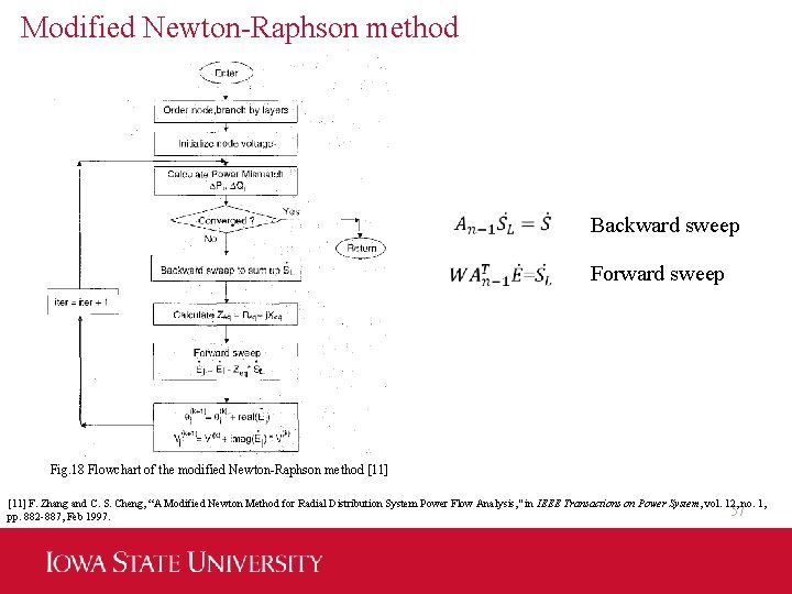 Modified Newton-Raphson method Backward sweep Forward sweep Fig. 18 Flowchart of the modified Newton-Raphson