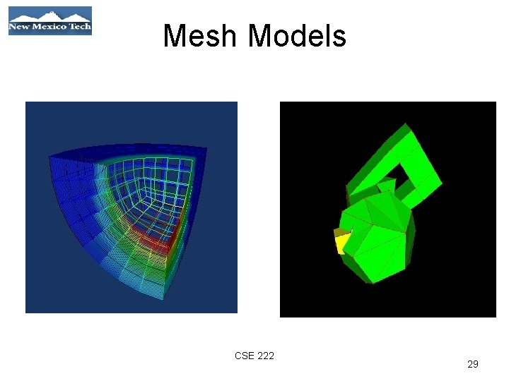 Mesh Models 01/21/09 CSE 222 29 