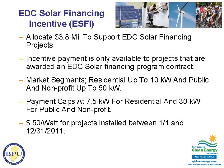 EDC Solar Financing Incentive (ESFI) – Allocate $3. 8 Mil To Support EDC Solar