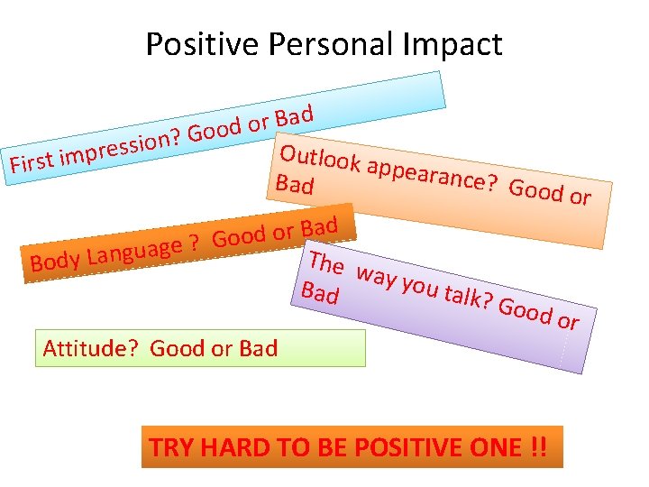 Positive Personal Impact ad B r o d o o G ? n o