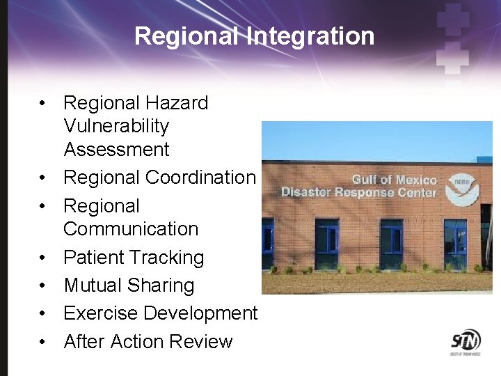 Regional Integration • Regional Hazard Vulnerability Assessment • Regional Coordination • Regional Communication •