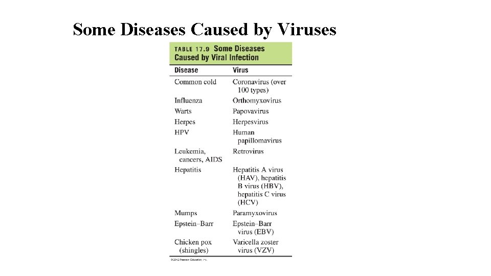 Some Diseases Caused by Viruses 52 