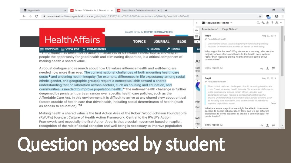 Question posed by student 