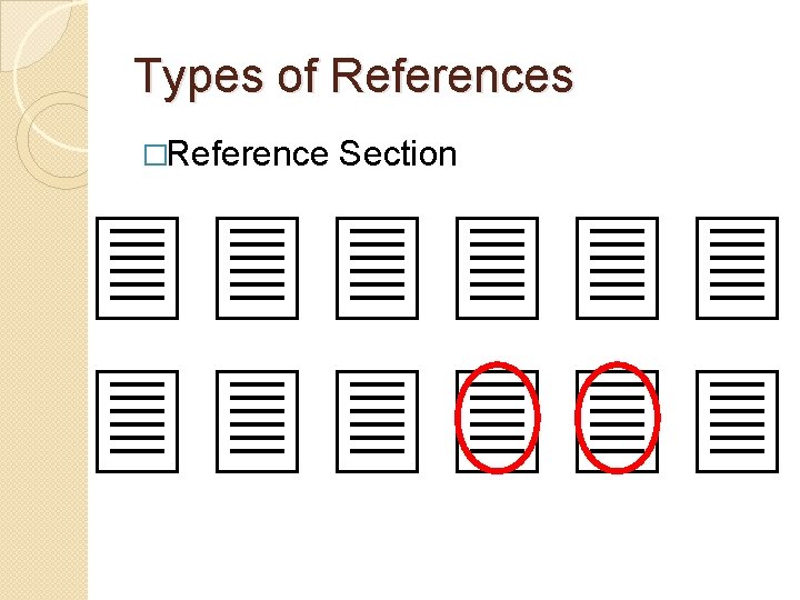 Types of References �Reference Section 
