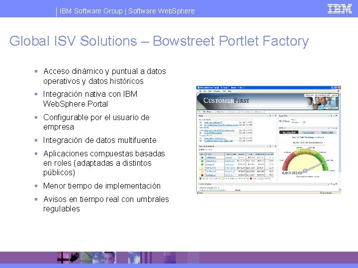 IBM Software Group | Software Web. Sphere Global ISV Solutions – Bowstreet Portlet Factory