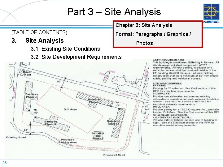 Part 3 – Site Analysis Chapter 3: Site Analysis (TABLE OF CONTENTS) 3. Format: