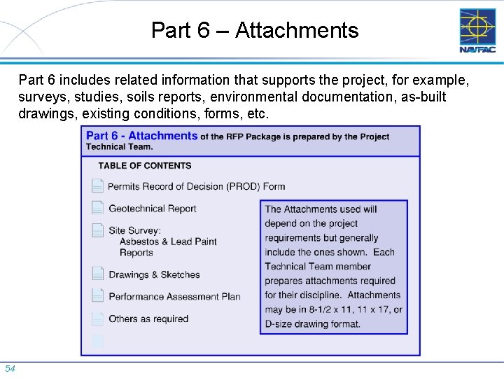 Part 6 – Attachments Part 6 includes related information that supports the project, for