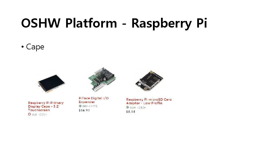 OSHW Platform - Raspberry Pi • Cape 