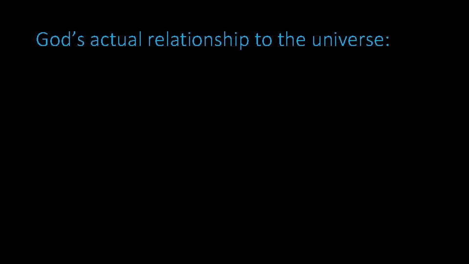 God’s actual relationship to the universe: 