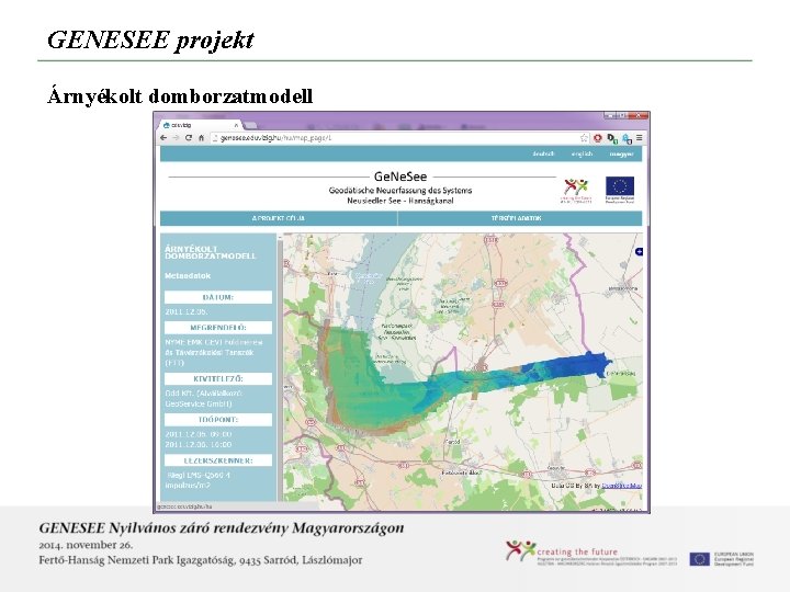 GENESEE projekt Árnyékolt domborzatmodell 