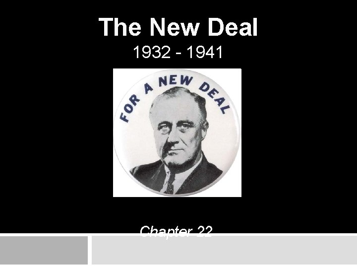 The New Deal 1932 - 1941 Chapter 22 