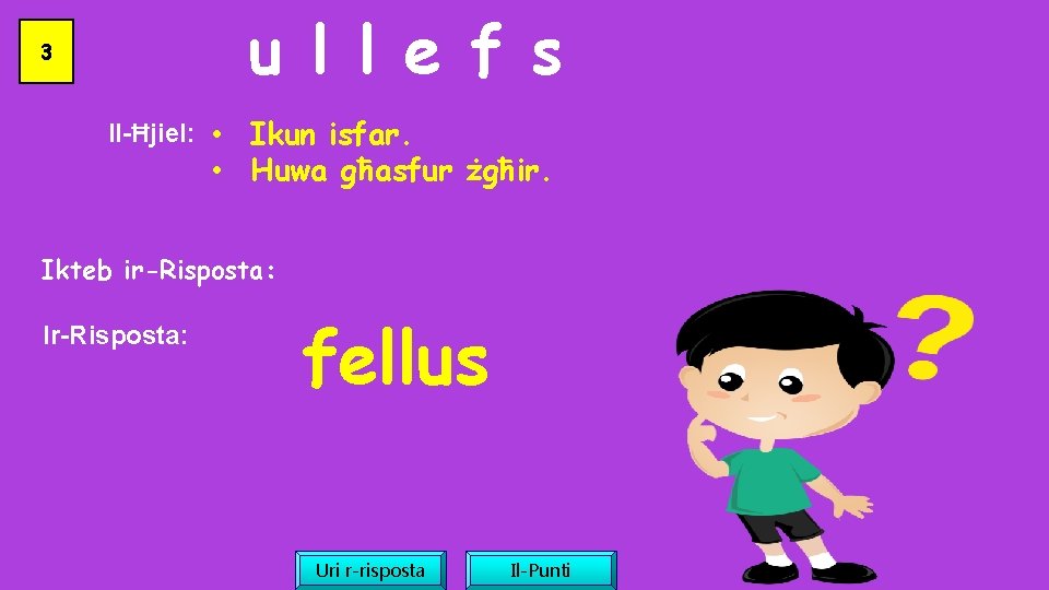 u l l e f s 3 Ikun isfar. • Huwa għasfur żgħir. Il-Ħjiel: