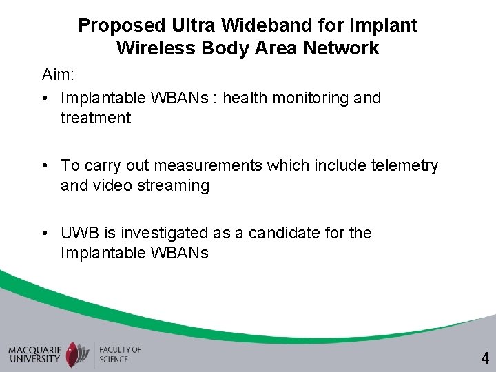 Proposed Ultra Wideband for Implant Wireless Body Area