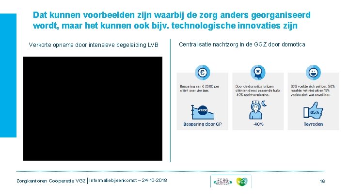 Dat kunnen voorbeelden zijn waarbij de zorg anders georganiseerd wordt, maar het kunnen ook Dat kunnen voorbeelden zijn waarbij de zorg anders georganiseerd wordt, maar het kunnen ook