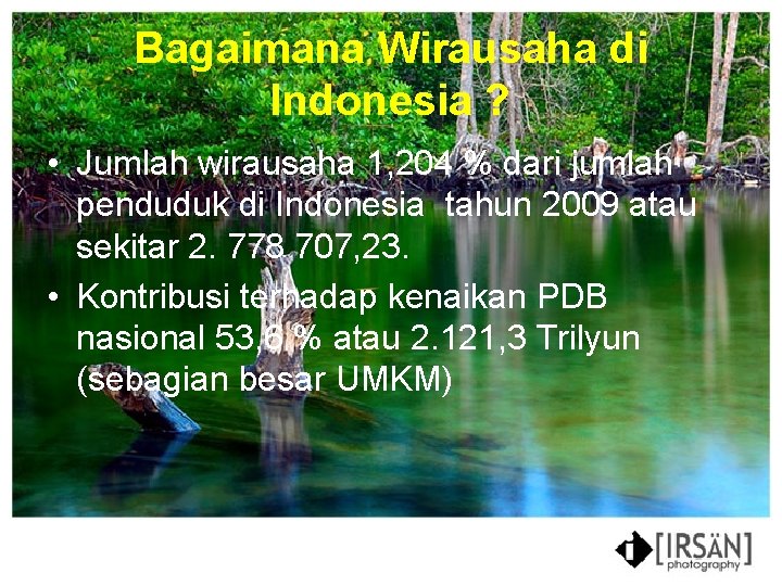 Bagaimana Wirausaha di Indonesia ? • Jumlah wirausaha 1, 204 % dari jumlah penduduk