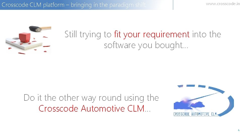Crosscode CLM platform – bringing in the paradigm shift www. crosscode. in Still trying