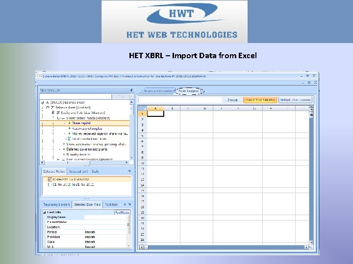 HET XBRL – Import Data from Excel 